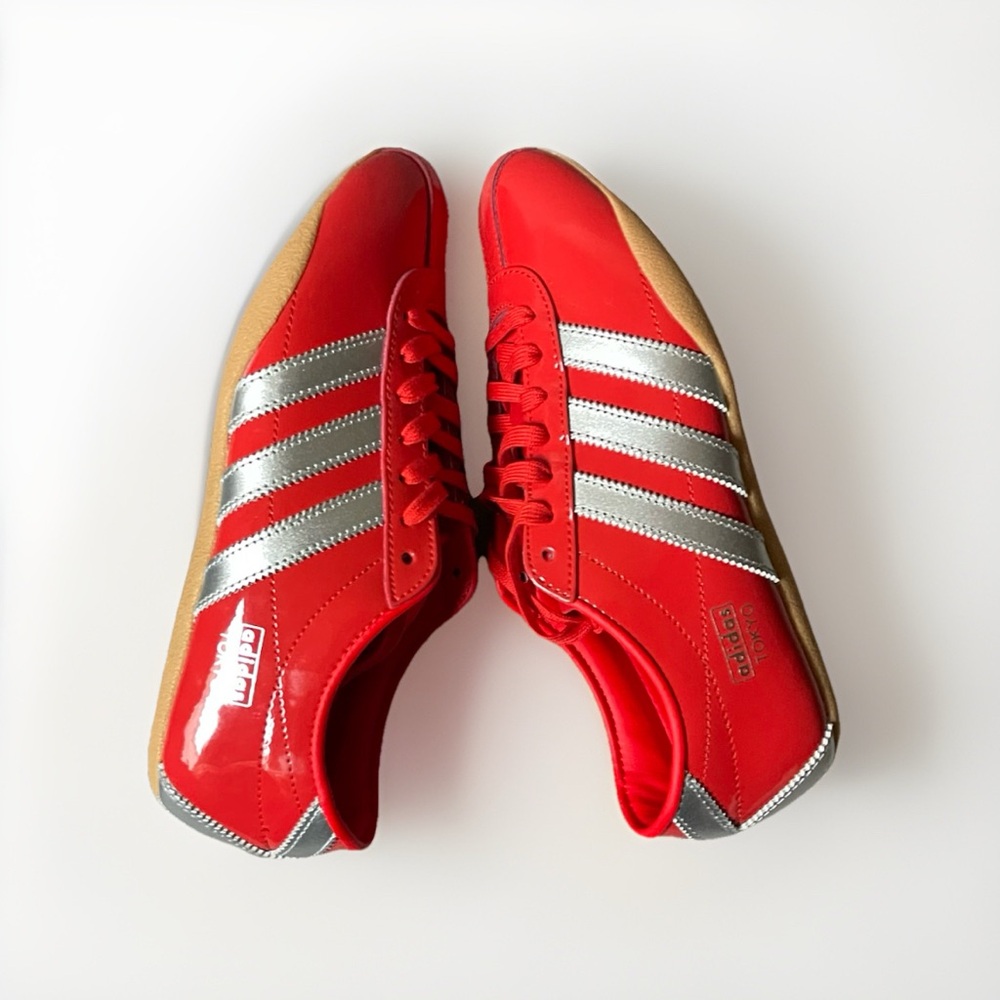 adidas Red Sneakers with Silver Stripes - Picture 6 of 10